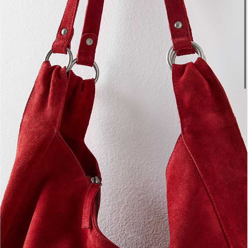 Free People Red Suede Roma Hobo Bag - Picture 4 of 9